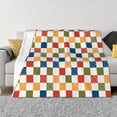thumbnail image 3 of Throw Blanket for Couch, Floral Checkerboard Super Soft Fuzzy Comfy Warm Throw Blanket, Cuteness Lightweight Cozy Plush Flannel Blanket & Throws for Sofa and Bed All Season, 3 of 5