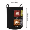 thumbnail image 4 of DouZhe Waterproof Collapsible Large Laundry Baskets, Eat Sleep Game Repeat Gamers Prints Circular Hamper with Handles, 4 of 7