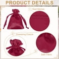thumbnail image 3 of Uxcell 3 x 4 Inch Satin Bags with Drawstring, Gift Bags for Jewelry Candy Christmas Party 6 Pcs Dark Red, 3 of 7