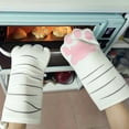 thumbnail image 3 of Clearance! 3D Cartoon Animal Cat Paws Oven Long Mitts Microwave Heat Resistant Non-slip Gloves Cotton Baking Insulation Gloves, 3 of 6
