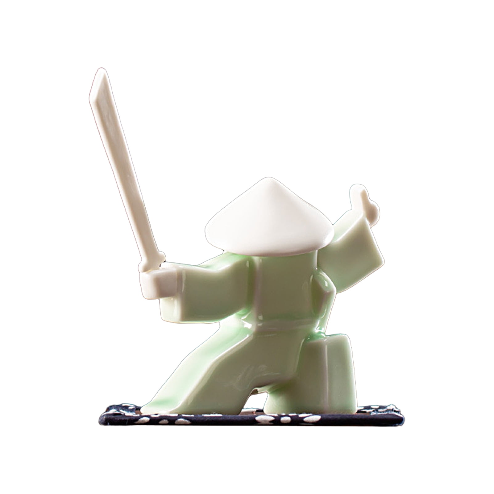 Deyuer Incense Stick Burner Unique Delicate White Porcelain Chinese Ceramic Samurai Censer Holder Home Decor for Home,B Green