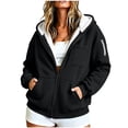 thumbnail image 3 of Luvrsol Hoodiess for Women Plus Size Zip Front Sweatshirt Jacket with Fleece Drawstring Pockets Winder Outerwear L-5XL, 3 of 10
