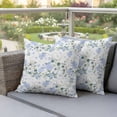 thumbnail image 4 of 2 Pack Outdoor Waterproof Throw Pillow Covers,Farm Hydrangea Flower Blue Decorative Square Pillow Case Patio Pillowcases for Chair Couch Sofa 16x16in, 4 of 9