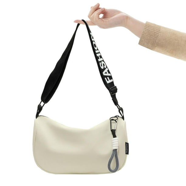 BELOVING Shoulder Bag Adjustable Shoulder Strap Storage Pouch Camping Travel Tote Bag Black White