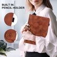 thumbnail image 7 of FJLBDE Case for Lenovo Tab M10 FHD Plus 10.3 Inch 2nd Gen 2020 X606F, Embossed Flower PU Leather Flip Wallet Folio Stand Cover with Pencil Holder, Brown, 7 of 7