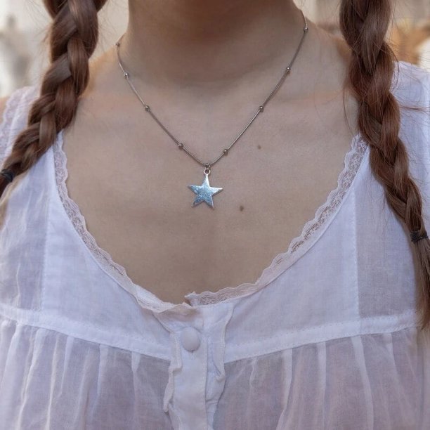 Collar de cadena con colgante de estrella de Color plateado gótico Kpop para mujeres y hombres, Egirl Y2K, EMO Cool, Punk, estética Grunge, regalos de joyería