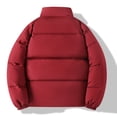 thumbnail image 5 of yuCgh Men's Stand Collar Puffer Jacket, Long Sleeve Zip Up Cotton Coat, Thickened Warm Loose Fit for Winter Casual & Outdoor Protection,Wine,2XL, 5 of 9
