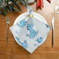 thumbnail image 2 of 6 Pack 20'' x20" Satin Table Napkins Dinner Napkins for wedding Party Decoration events Cartoon Blue Dinosaurs, 2 of 6