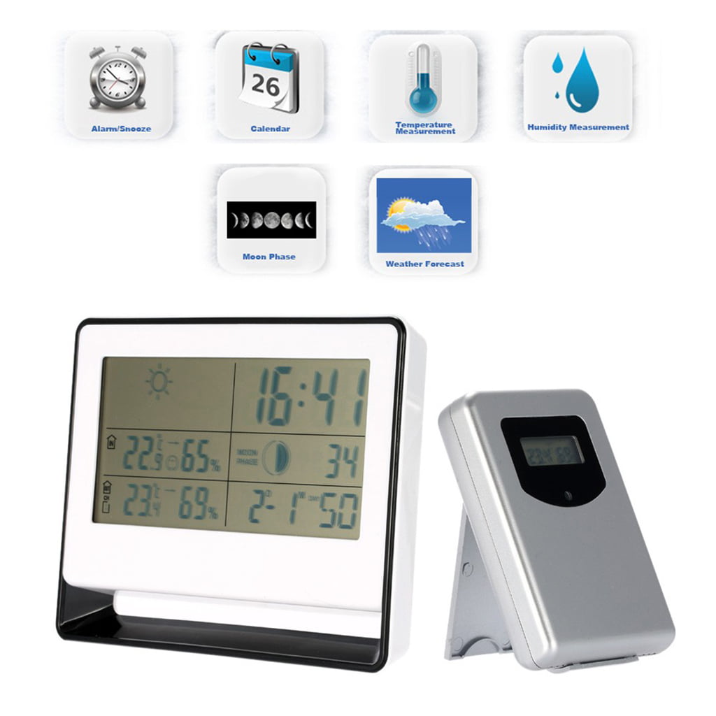 100M_Outdoor Indoor Digital Thermometer Hygrometer Temperature Humidity，1 Sensor 