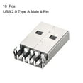 thumbnail image 2 of Conector USB PCB Tipo A Macho DIP de 4 Pines a 90 Grados Uxcell 10 Contadores, 2 of 3