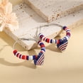 thumbnail image 5 of American Flag Earrings for Women 4th of July Patriotic Earrings Cute Teardrop Faux Leather Dangle Earrings, 5 of 7