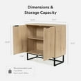 thumbnail image 4 of EYYTHUNG Fluted Storage Cabinet Set of 3, Sideboard Buffet Cabinet Modern Accent Cabinet with Adjustable Shelves, Credenza, Light Oak, 4 of 7