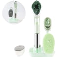 thumbnail image 1 of Ensemble de Brosses à Vaisselle avec Distributeur de Savon, Brosse à Vaisselle avec Support pour Cuisine, Têtes de Brosse de Rechange, Brosse à Récurer Réutilisable pour Contrôler le Savon, 1 of 8
