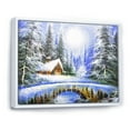 thumbnail image 2 of Designart Winter Bridge In Christmas Village Traditional Floating Frame Wall Art, 2 of 4