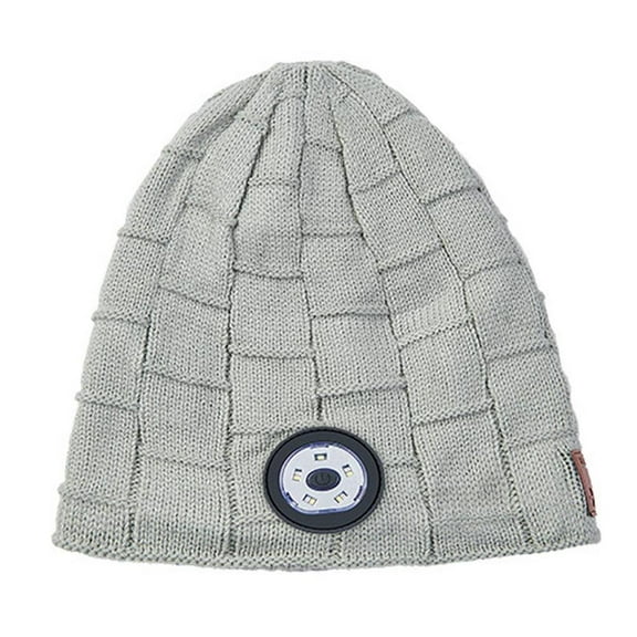 Men Women Bluetooth Beanie, Bluetooth 5.0 Wireless Winter Warm Knit Hats Cap, Mic and HD Speakers, Gifts for Outdoors Family Thanksgiving Christmas , Unisex Christmas Gift  (Gray White)