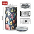 thumbnail image 4 of 20oz Coffee Tumblers Pioneer Flower Floral Print Pattern Stainless Steel Vacuum Insulated Travel Tumbler Coffee Cups Mug with Lid and Straw with Cleaning Brush for Cold & Hot Drinks, 4 of 5