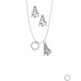 thumbnail image 2 of Delight Jewelry Silvertone Psalm 23:1 Eternity Ring Silver tone Zig Zag Christmas Tree Charm Necklace and Stud Earrings, 2 of 4