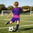 thumbnail image 5 of IFNWSV Girls Athletic Sets 2 Piece Short Sleeve Round Neck Thin and Breathable Top and Shorts with Pocket Set Purple 11-12 Years, 5 of 7
