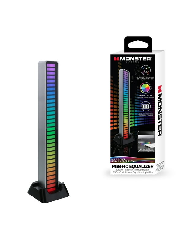 2-Pack Monster Sound-Reactive Rechargeable Customizable Multicolor LED Light Bars