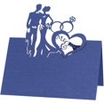 thumbnail image 1 of 50pcs 3D Place Cards Couple Design Table Name Cards Foldable Blank Paper Name Card Wedding Place Cards (Blue), 1 of 4