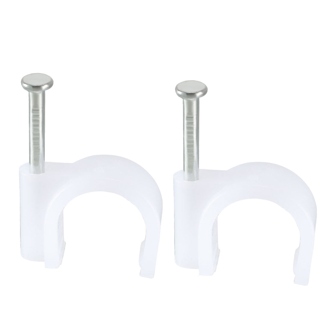 Large White Round Cable Nail Fixing Clips Clamps Electrical Leads 12,14,16mm 