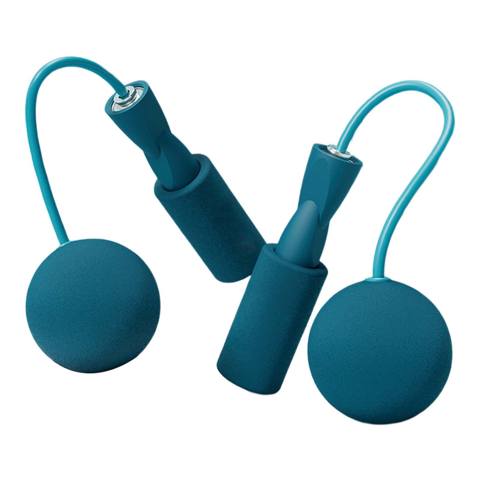 Jump Rope Fitness Skipping Rope Indoor Exercise Training Sports Endurance Workout Weighted Skipping Rope Ball dia6.5cm Blue