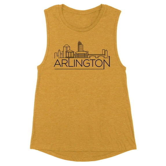 Skyline Arlington Virginia Women's Muscle Tank Medium Antique Gold