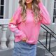 thumbnail image 3 of Ailaofu Womens Sweaters Flower Print - Crewneck Knitted Long Sleeve Sweaters Fall Winter Pullover Casual Top, 3 of 6