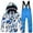 Blue, variant on Teens Ski Jacket and Suspender Pants Set Boys Girls 2 Piece Waterproof Windproof Colorful Print Snow Suit with Hood for Boys Girls Winter Outdoor Skiing Snowboarding Blue Size 12-14 Years