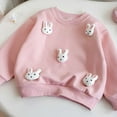 thumbnail image 2 of Ruyang Toddler Knit Sweater Long Sleeve Lined Warm Cute Bunny Crew Neck Pullover Tops Baby Girls Plain Fall Winter Clothes, 2 of 9