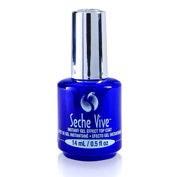 Seche Vive Gel Effect Top Coat Nail Polish, Fast-Drying Top Coat with Clear Finish, 0.5 oz