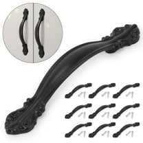 Spencer 10 Pack Door Pulls Cabinet Handles 4.5 inch Drawer Pulls Black Metal Cabinet Pull, 2.5 inch Hole Center Cupboard Hardware for Kitchen Bathroom Bedroom