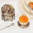 thumbnail image 5 of Qxltty Garden Angel Drink Coasters with Holder 6pcs Handmade Woven Simple Vintage Saucer Set, 5 of 7