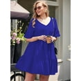 thumbnail image 2 of POSESHE Women Summer Tunic Dresses V Neck Casual Loose Flowy Swing Shift Dress, 2 of 4