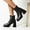Black, variant on HKEJIAOI High Heel Boots Women's Velvet Thick Soled Thick High Heeled Platform Sleeve Low Top Ankle Boots