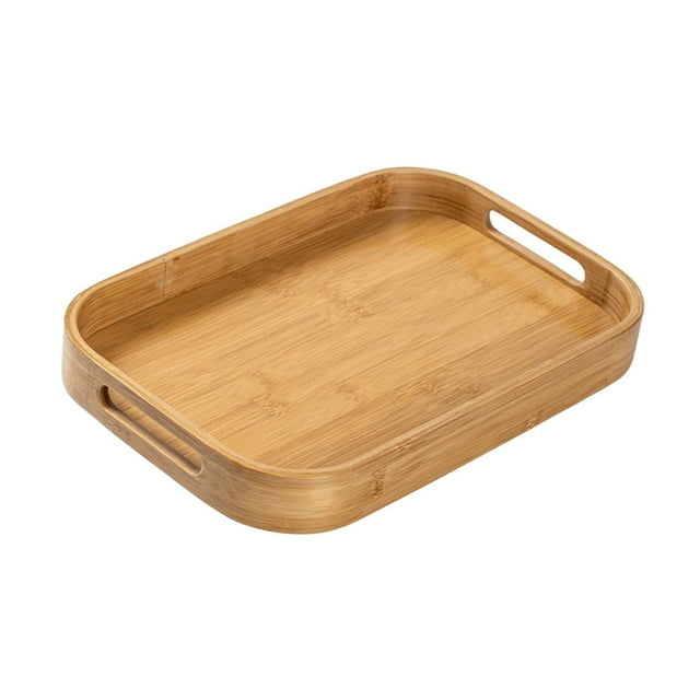 Bandeja de bambú con asas para mesa de centro o encimera de restaurante. S