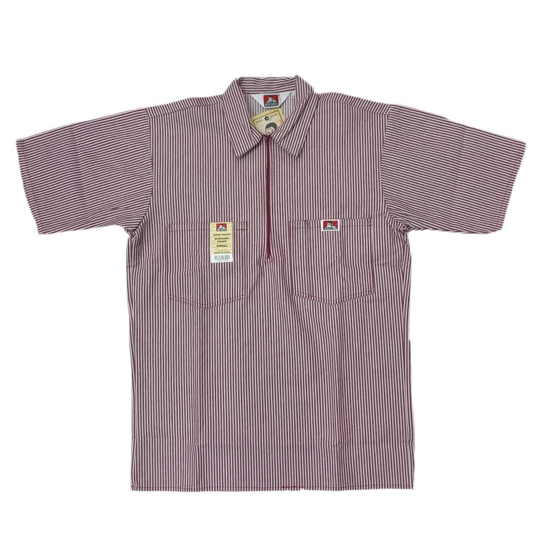 Ben Davis 1/2 Zip, 3XL Short Sleeve Striped Work Shirt Ben Davis 1/2 Zip, 3XL Short Sleeve Striped Work Shirt