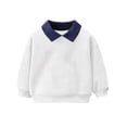 thumbnail image 3 of Falkdiz Long Sleeve Shirts for Boys Polo Comfy Pullover Casual Outdoor Solid Color Collar Boys Tshirts,White,Size: 2-3, 3 of 7