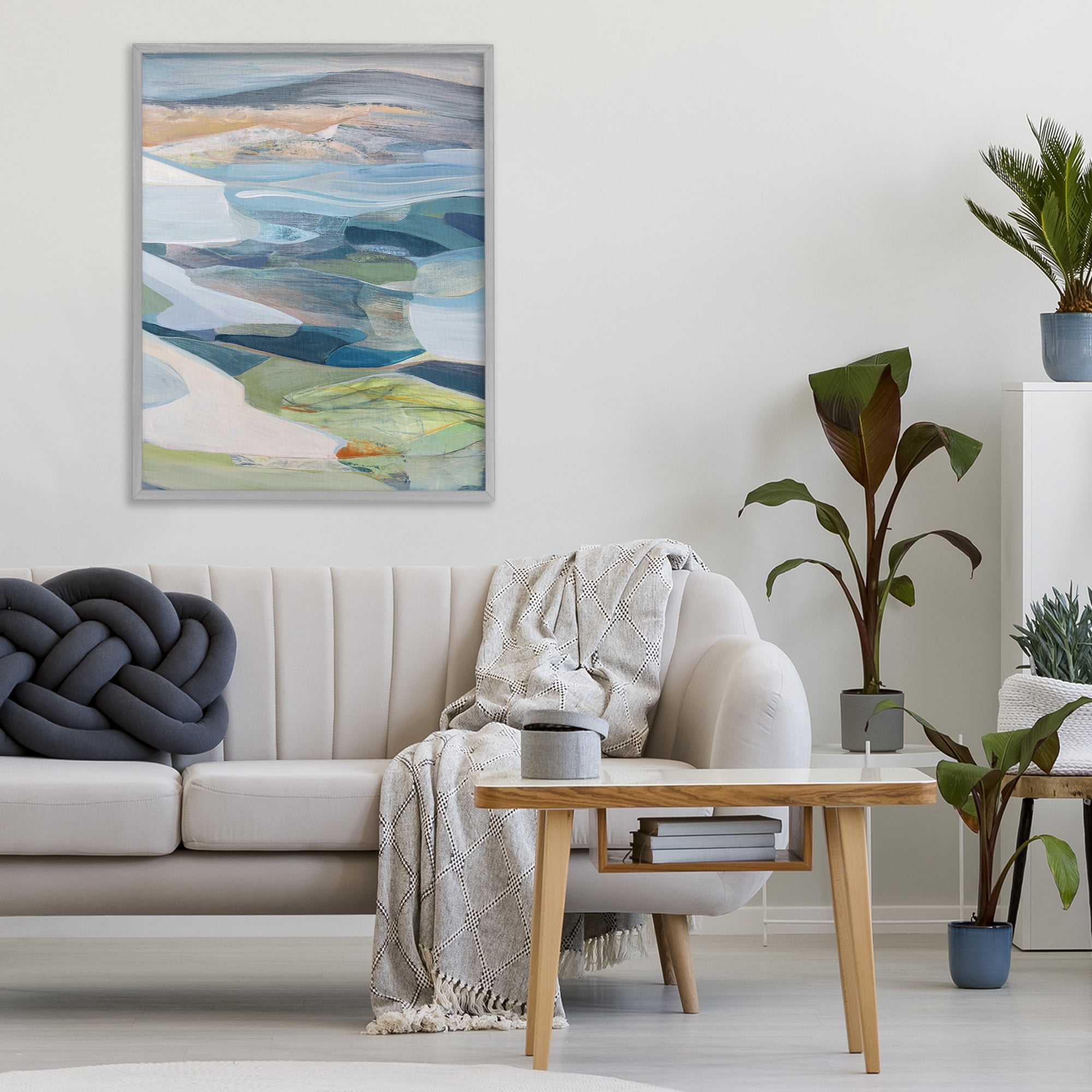 Stupell Industries Shifting Horizons Distortion Gray Framed Giclee Art, design by Farren Lee