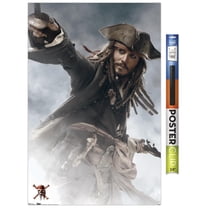 Disney Pirates of the Caribbean: At World's End - Jack Sparrow Premium Poster and Poster Clip Bundle