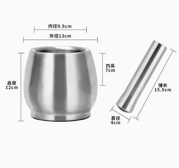 Manual 304 Stainless Steel Garlic Press - Handheld Herb and Spice Grinder for Everyday Kitchen Use