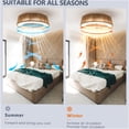 thumbnail image 5 of JERFIT 21 inch Modern Bohemian Ceiling Fan with Light, Remote Control, Adjustable Color Temperature, Silent Reversible DC Motor for Bedroom, Living Room, 5 of 10