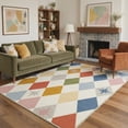 thumbnail image 3 of GENIMO 5'x7' Area Rug for Living Room, Machine Washable Non Slip Low Pile Rug for Bedroom Dining Room, Neutral Minimalist, Muted Pastel, 3 of 7