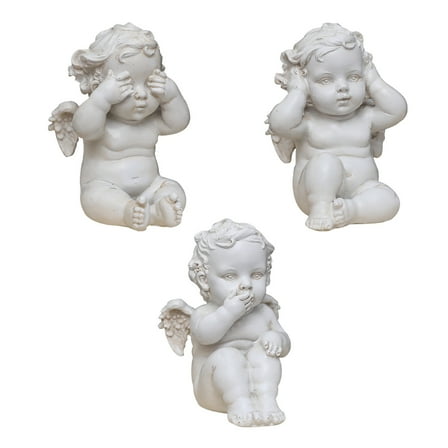 MLINS  3 Pcs Angel Figurines Statue Garden Little Ornament Desktop Baby Miss