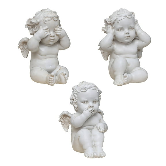 MLINS  3 Pcs Angel Figurines Statue Garden Little Ornament Desktop Baby Miss