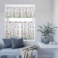 thumbnail image 6 of 3 Piece Kitchen Curtains and Valances Set Flower Grey Cafe Curtains 36 Inch Length Blue Pink Plaid Wildflower Botanical Country Valance & Tier Curtain for Living Room Bedroom Window 54"x18"+27"x36"*2, 6 of 6