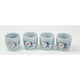 thumbnail image 3 of Porcelain Light Blue White Flower Sake Set 4 Cups 1 Decanter / Bottle / Carafe EHD, 3 of 5