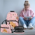 thumbnail image 2 of Yuyamidu Adorable Capybara Backpack for School with Lunch Bag Primary School Bookbag Set for Girls 5th Grade Large Capacity Lunch Handbag Pencil Case 4pcs School Bag Set for 8-10 Kids, 2 of 6