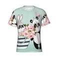 thumbnail image 4 of Qekee Cute Panda Classic Fit T-Shirt Men's Shirt Men's Tight Short Sleeves for Exercise, Running, Mountaineering - Cute Panda, 4 of 9