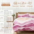thumbnail image 6 of Ocean Wave Bedding Duvet Cover Set Twin Size 4 Pieces Pink Gradient Beach Boho Soft Twill Plush Quilt Cover, Include 1 Duvet Cover 1 Flat Sheet And 2 Pillow, 6 of 7
